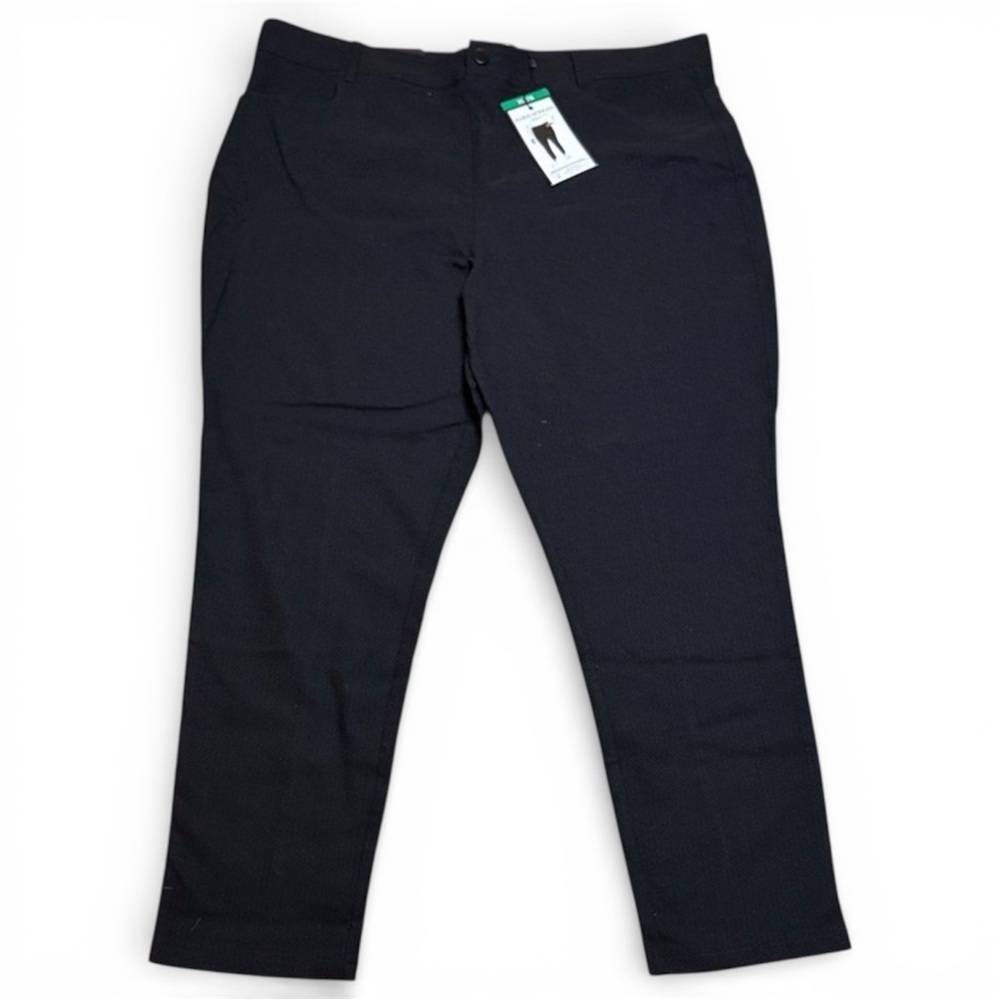 NWT Mario Serrani Women’s Black Textured Pull On Pants sz XL